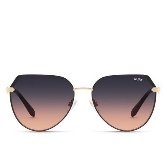 QUAY // ltd ed oversized flat top rounded frame black smoke pink fade lenses main image 12
